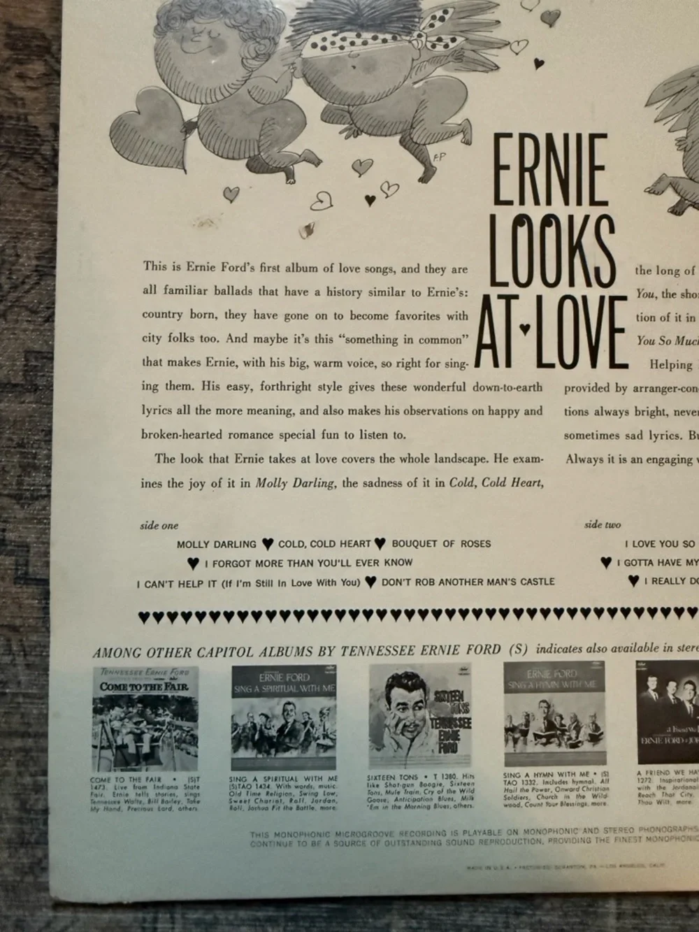 Tennessee Ernie Ford Vinyl Record - Ernie Looks at Love, Mint‎